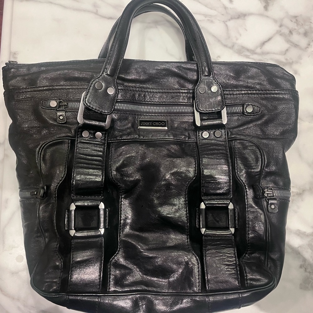 Jimmy Choo black Mahala large bag